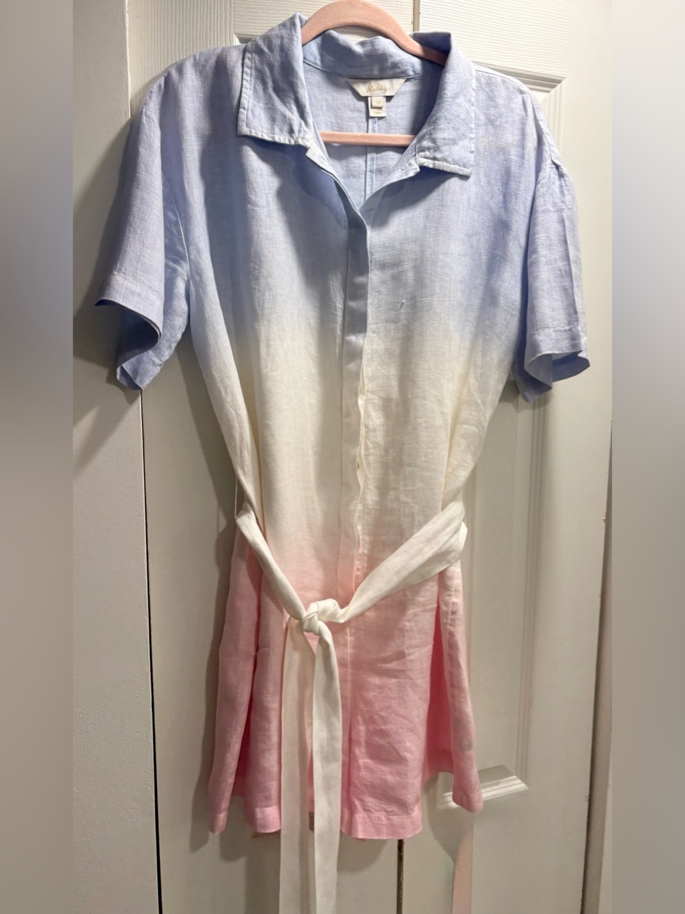Lilly Pulitzer Pastel Ombre Short Sleeve Romper with Tie Waist size 10 EUC - Picture 7 of 7